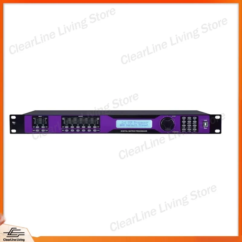 2 In 6 Out Digital Audio Processor Professional DSP Sound System Public Address PA Amplifier Signal Processor for Stage