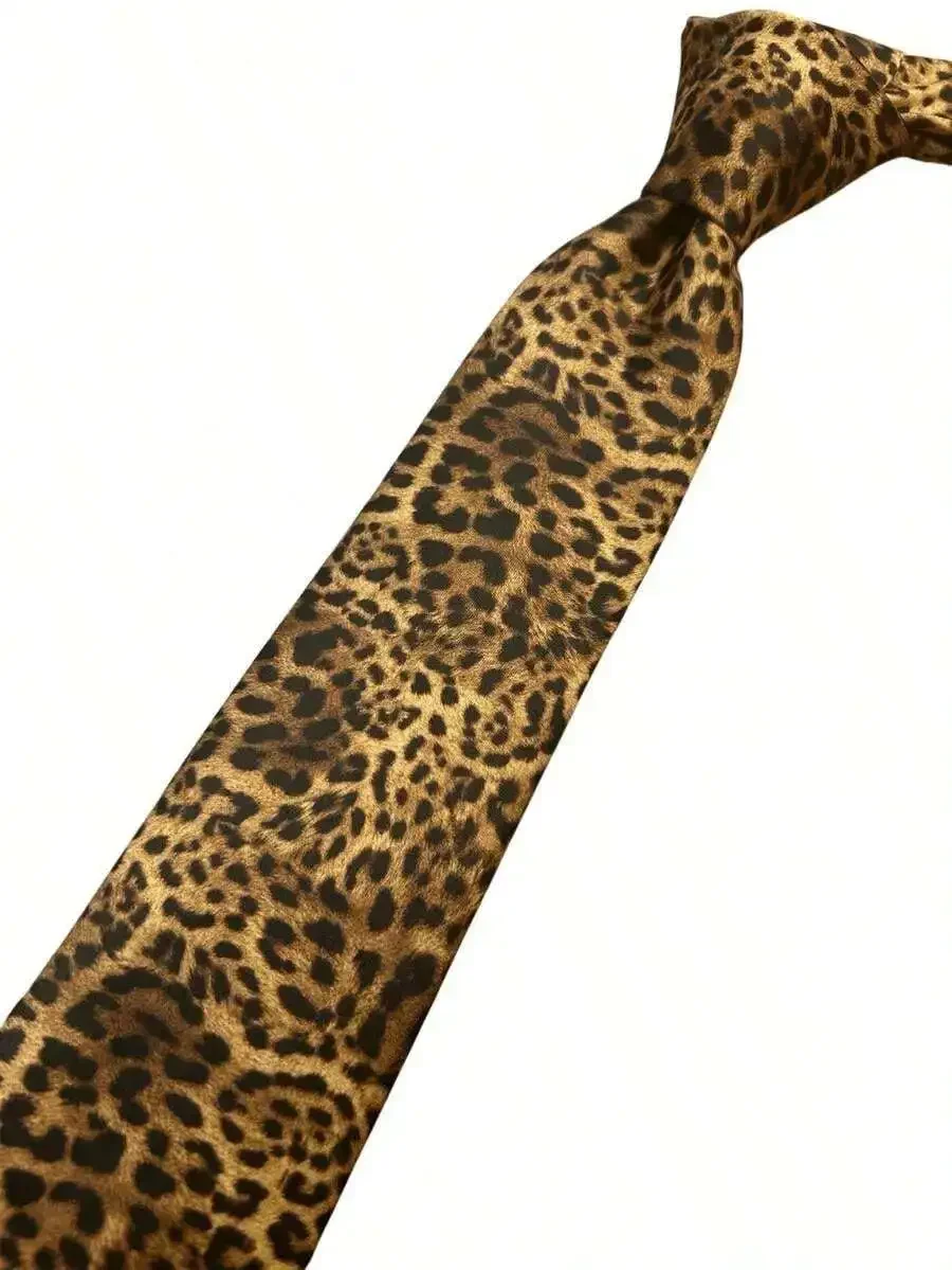 

Leopard Print Neck Tie For Men Fashion Punk Street Style Business Party Wedding Accessory