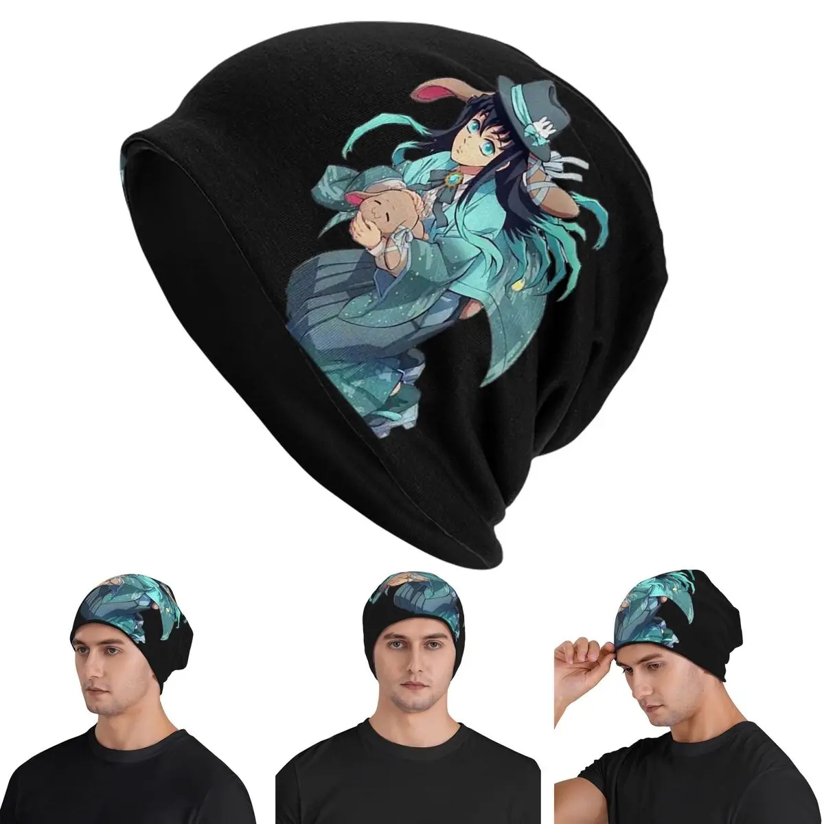 

Muichiro And Bunny Skullies Beanies Hats Warm Autumn Winter Outdoor Cap Knitted Bonnet Caps for Unisex Adult