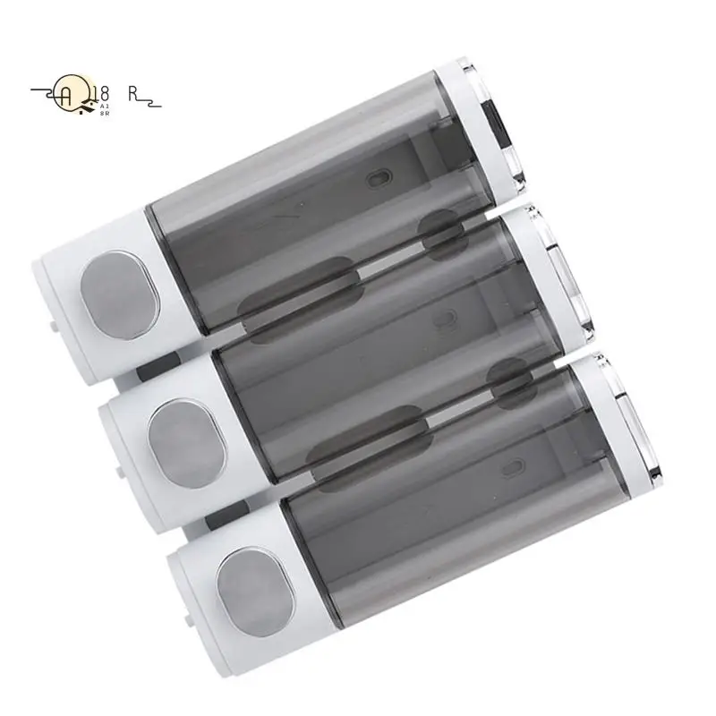 

A18R -Wall Mounted Soap Dispenser Bathroom 3 Chambers, Clear Liquid Shower Soap Dispenser With Mounting Screws For Shower Wall