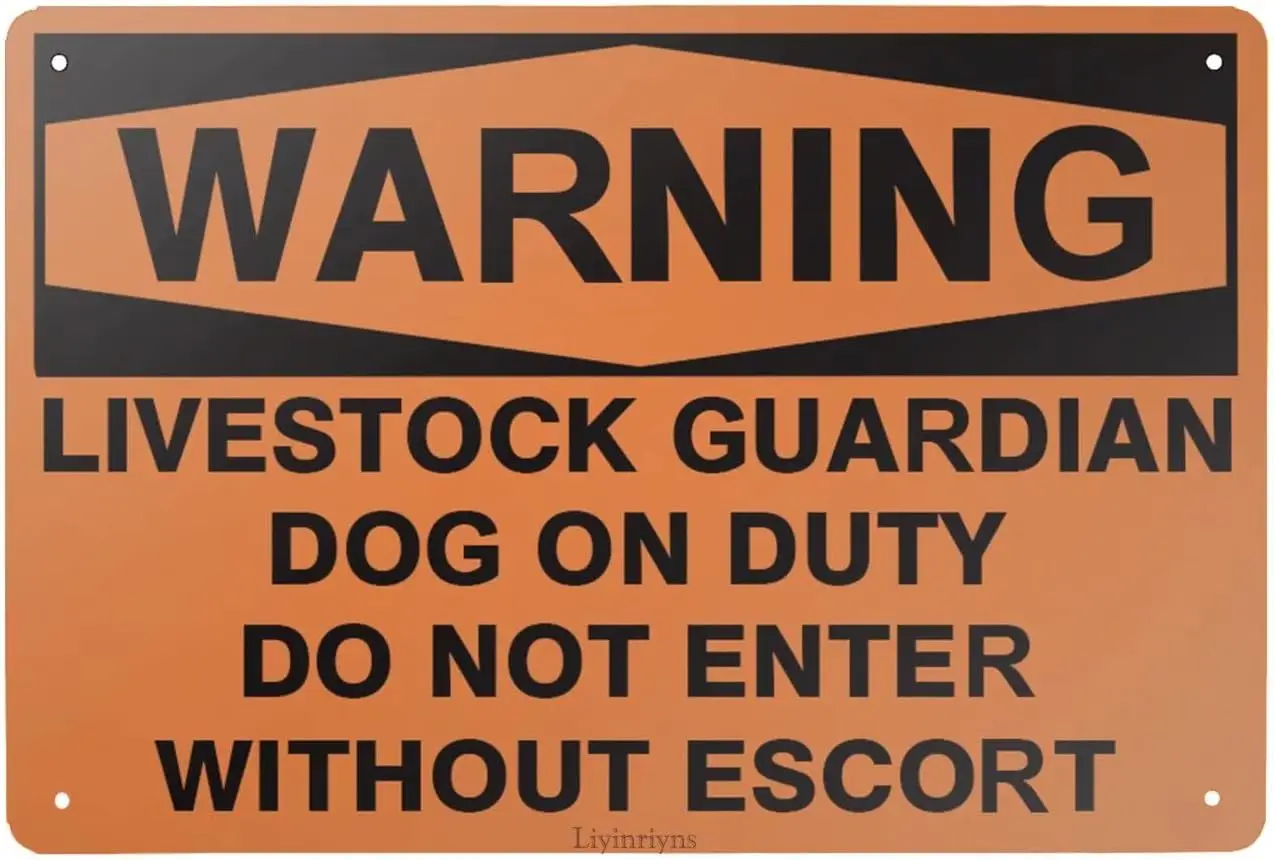 Retro Metal Tin Sign Warning Livestock Guardian Dog On Duty Do Not Enter Wall Poster Home Bar Shop Decorations Coffee Vinta sign