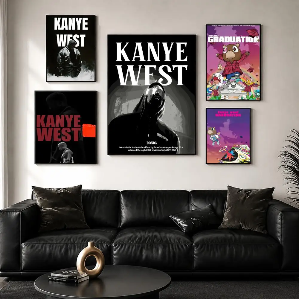 Pop Rapper K-Kanye West Music Album Poster Sticker Self Adhesive for Playroom Bedroom Hallway Home Wall Art Decor Gift - view 2