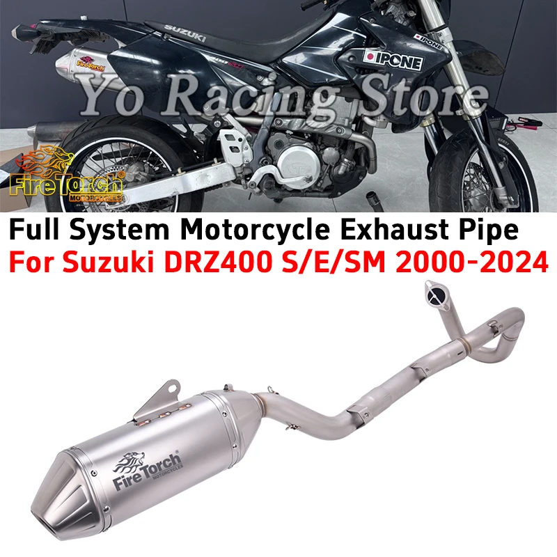 

For SUZUKI DR-Z400 DRZ400 DRZ-400 DR Z400 SM S E 2000 - 2024 Motorcycle Exhaust Full System Front Middle Link Pipe With Muffler