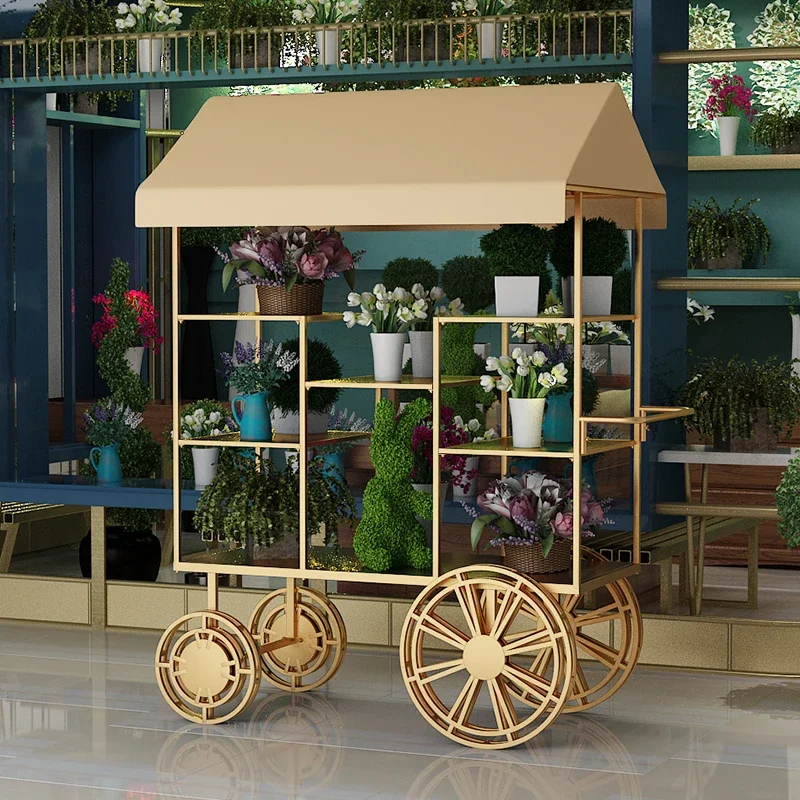 

Nordic creative wrought iron float mall promotional car shelf outdoor wedding float