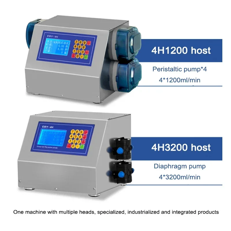 Haushaltsgeräte Multifunktionale automatische 4-Kopf-Fließband-Förderband-Abfüllmaschine Linie Kleine Förderband-Flüssigkeitsdose
