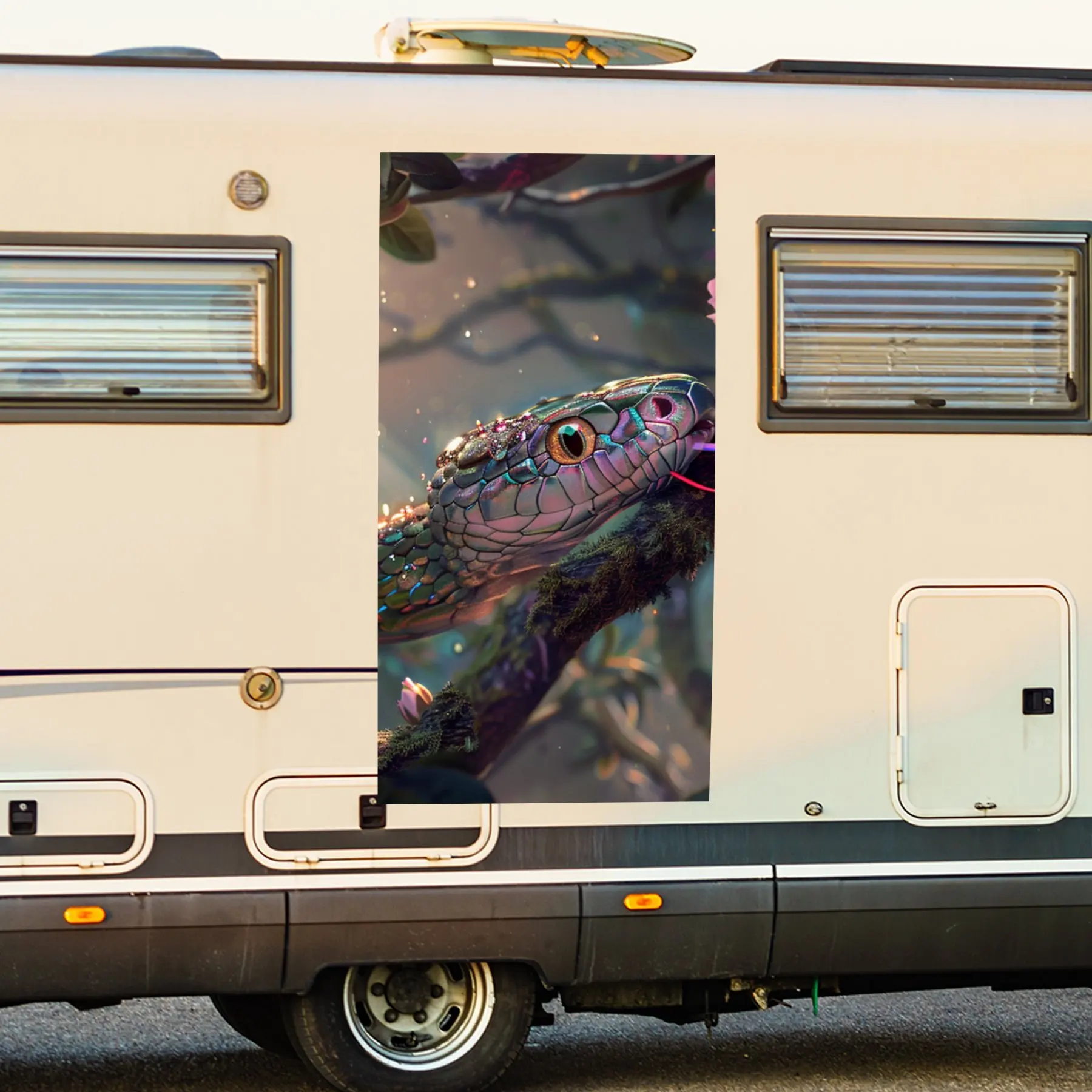 

Красочная наклейка «Змея в фэнтези-лес», виниловая наклейка на сторону дома на моторику, водонепроницаемая самоклеящаяся виниловая наклейка на