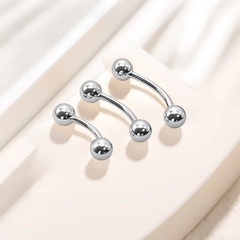 16G 14G Titanium Eyebrow Piercings Internally Threaded Curved Banana Rings Helix Earring Trags Labret Lip Nipple Rings Jewelry