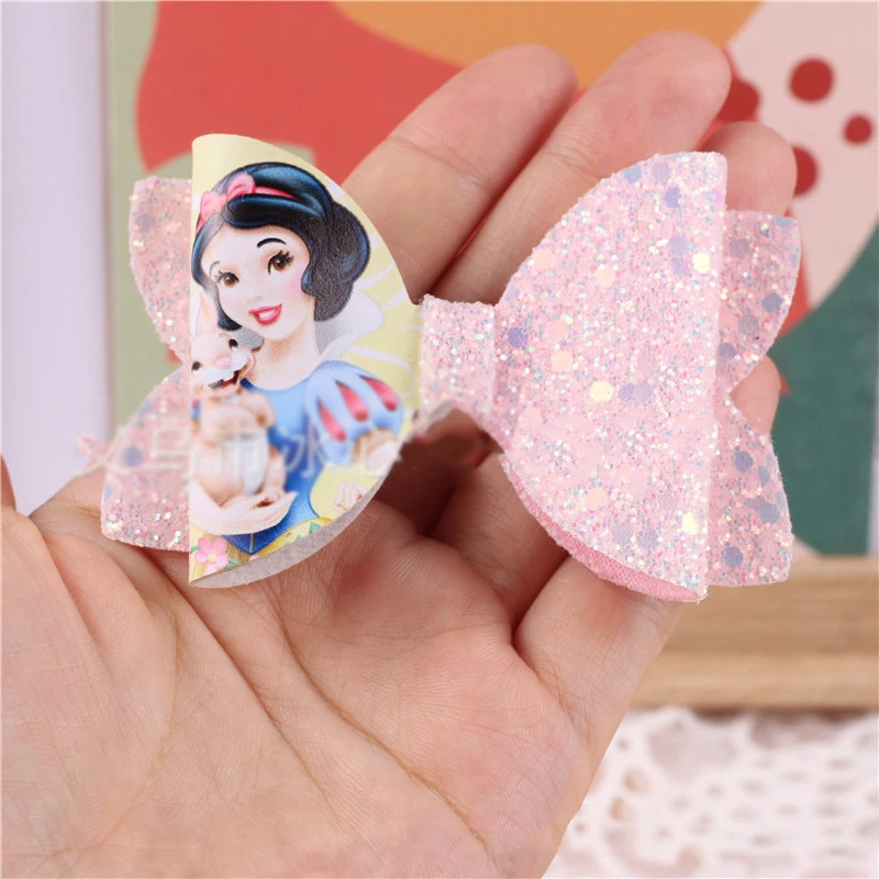 Disney Cartoon Princess Bow Hairpin Frozen Elsa Anna Anime Children\'s Hair Clip for Baby Girl\'s Headdress Kids Birthday Gifts