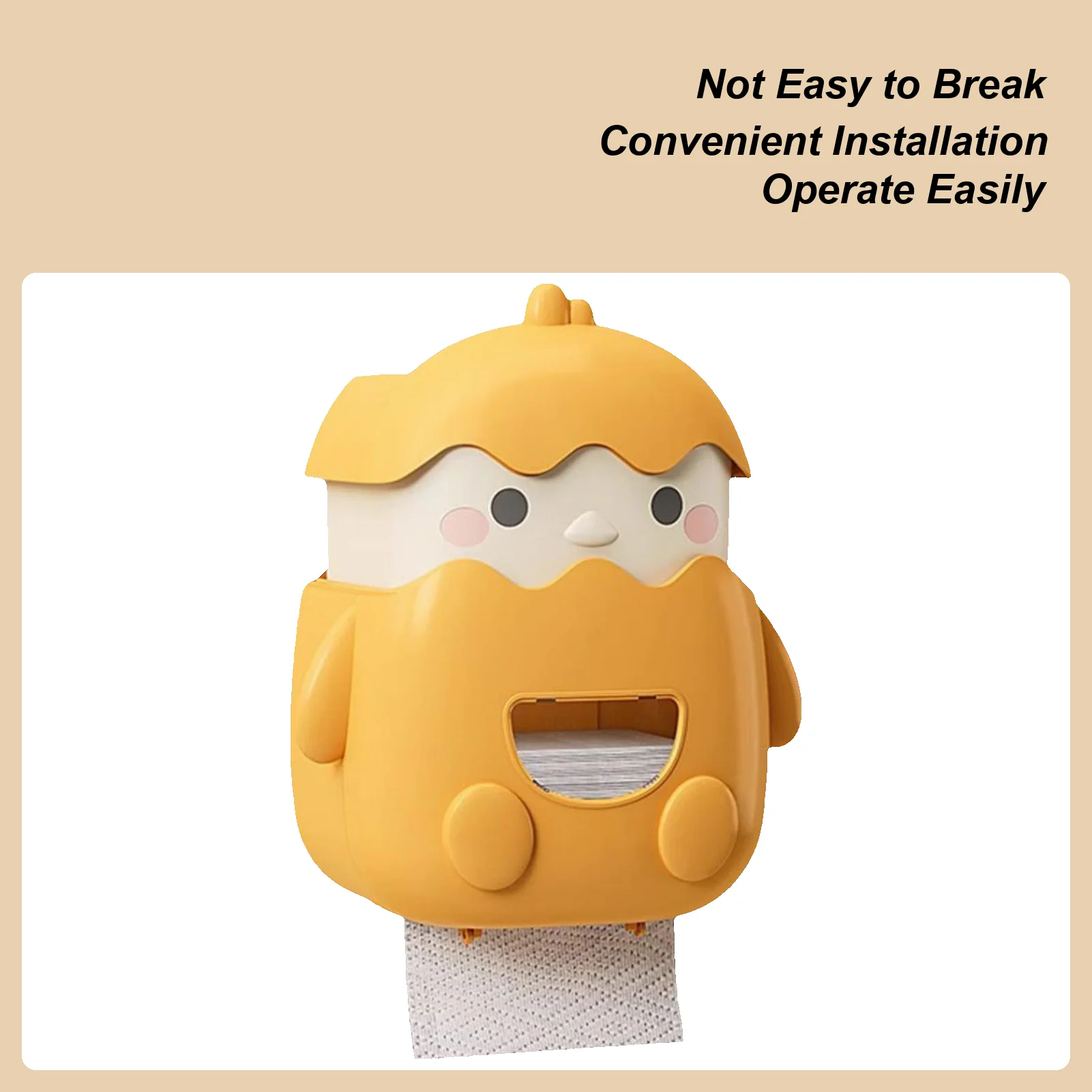 

Wall Mounted Tissue Box Kitchen Wipes Storage Box No Punching Chick Shape Napkin Storage Container For Entrance Living Room