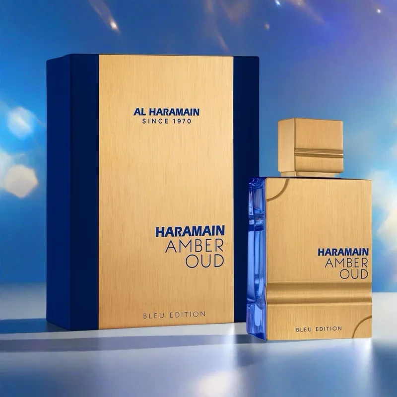 

L Haramain Amber Oud Blue Edition Eau De Parfum 2,0 унции, 60 мл, свежий янтарный древес, стойкий парфюм унисекс, роскошный подарок на Рождество