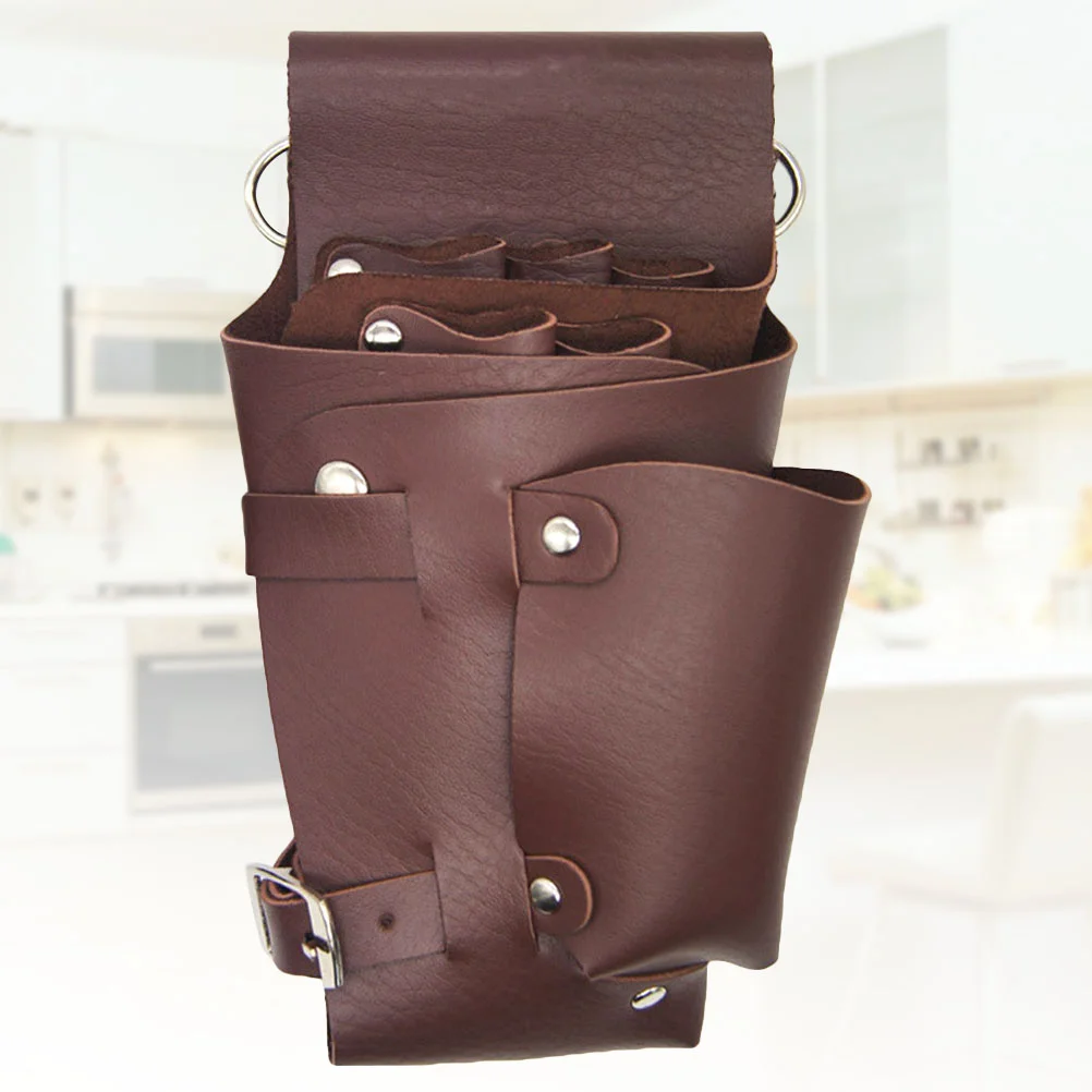 Professional Barber Shears Scissors Holder Pouch Hair Dressres Pouch (Brown) Tool holder waist bag tool organizer waist Bag