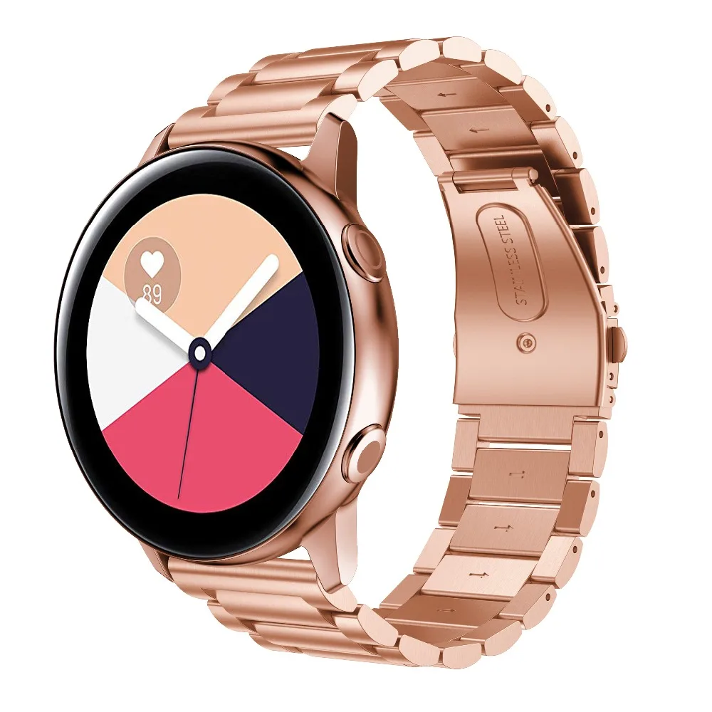 Pasek ze stali nierdzewnej do Samsung Galaxy Watch3 41mm 45mm aktywny 2 zegarek 42mm 46mm metalowa bransoletka do zegarków sportowych S3