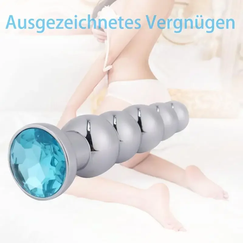 5 Beads Metal Anal Plug Docking Plugs Stainless Steel Anal Plug Masturbation Toys and Wife Toys Climax Stimulus