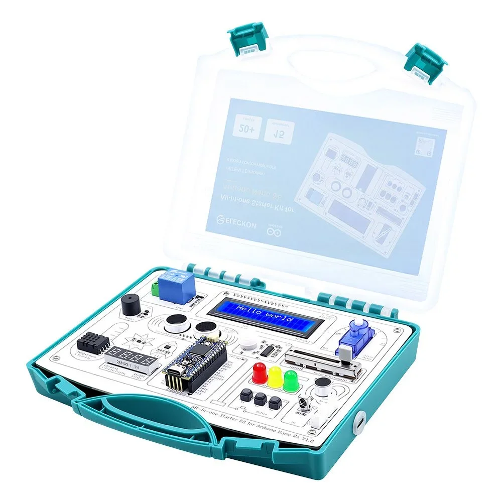 Elecrow All-in-one Starter Kit for Arduino NANO R4 with 20 lessons and 16 modules STEM Education Programming Learning Set