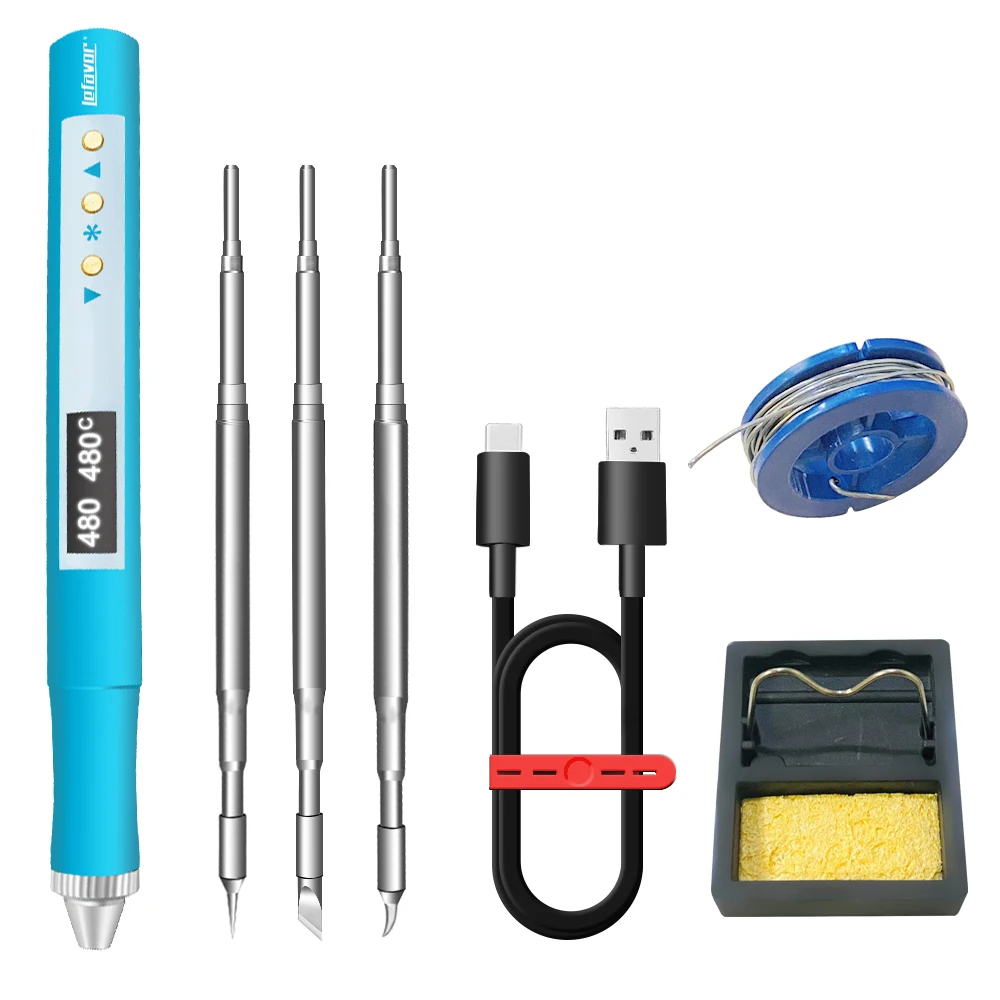 T210.JBC210 Mini Portable Electric USB Soldering Iron with Heating Block, Digital Display, USB Soldering Station