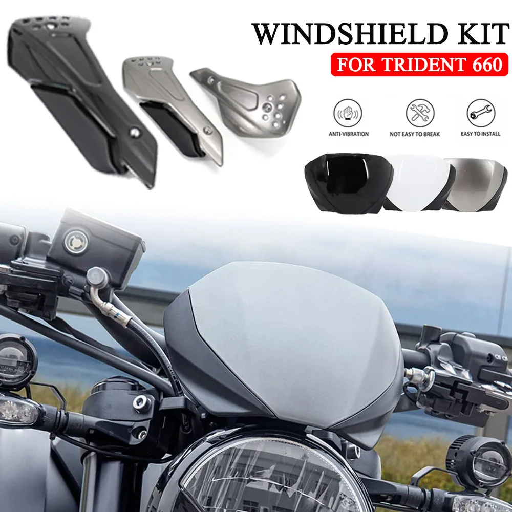 

NEW For Trident 660 2021- Motorcycle Parts Windshield Windscreen Deflector And Side Engine Belly Protection Plates Lower Fairing