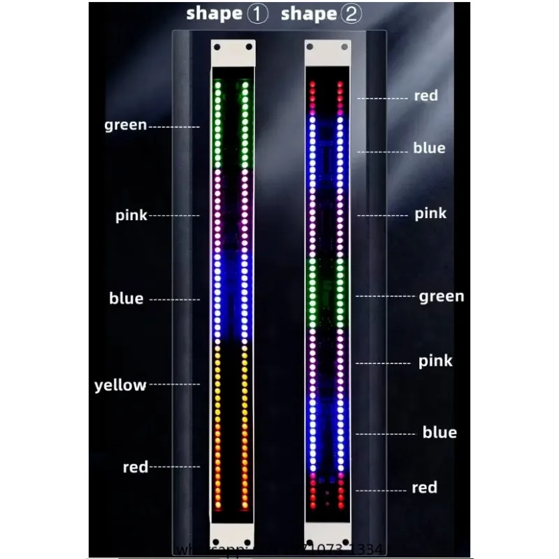 Stereo 1U Double Row Audio Cabinet Music Rhythm Level Indicator Light LED Spectrum Meter USB Voice-activated Induction Melody