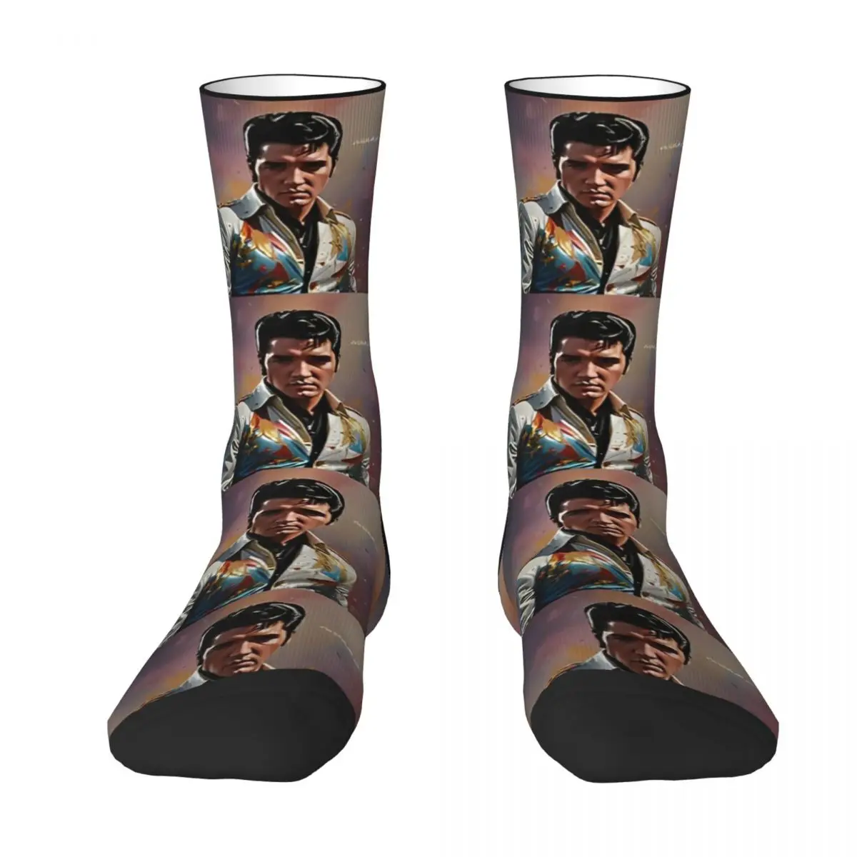 Hip Hop Retro Singer Poster Socks Accessories For Men Women E-Elvis Singer Sports Socks Super Soft Stocking