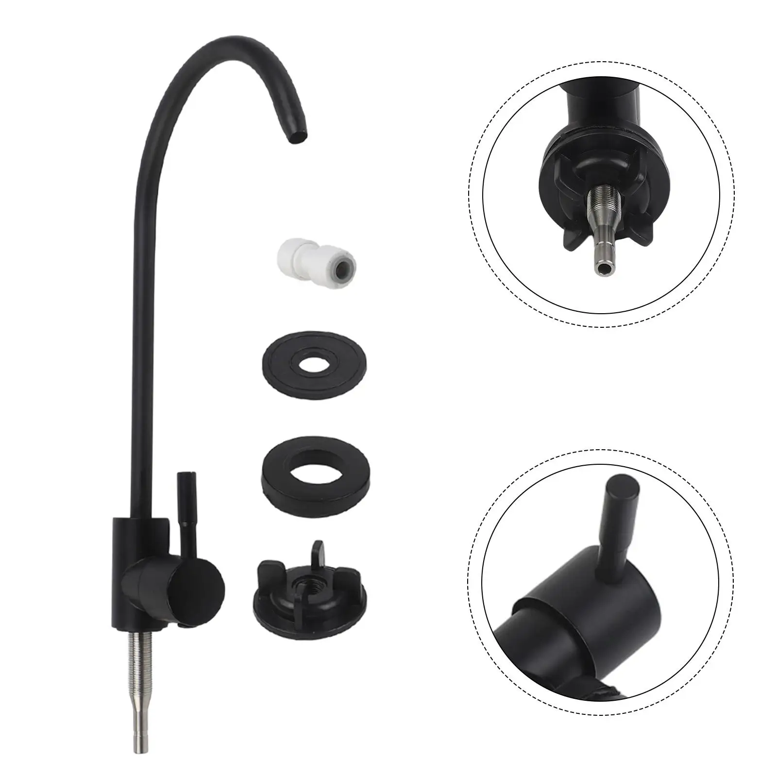 Kitchen Faucets Direct Drinking Tap Black Matte Stainless Steel Kitchen Water Filter Tap RO Purify System Reverse Osmosis