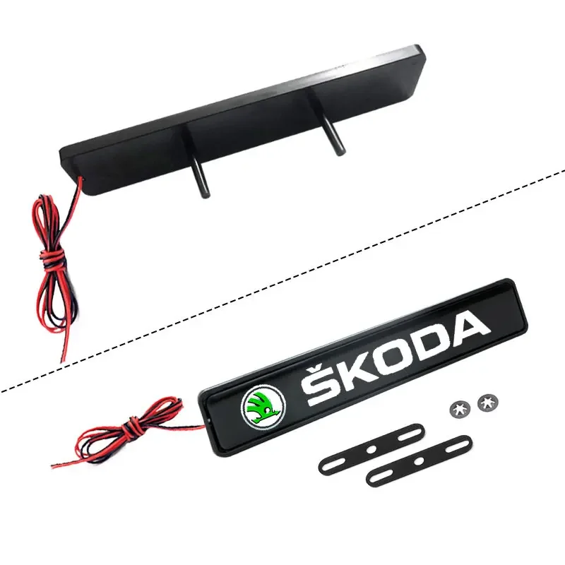 Auto-Frontgrill-Emblem-Dekorbeleuchtung LED-Licht für Skoda Fabia Octavia Karoq Kodiaq Superb Rapid Citigo Scala A7 – Detail 3