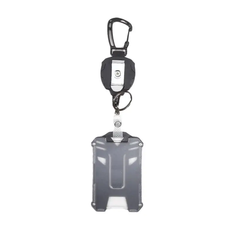 Badge Reel Clip Carabiner Keychain Tactical ID Holder Retractable Reel Mountaineering Buckle Multiple Tools Accessories