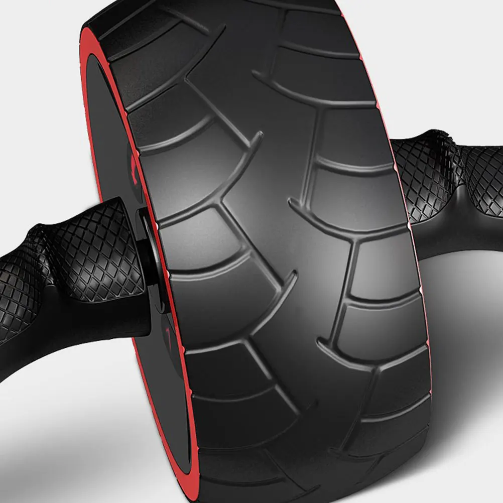

Fitness Rubber Roller Wheel Abdominal Exercise Strength Training Burn Fat For Men Women Beginners Pros Black