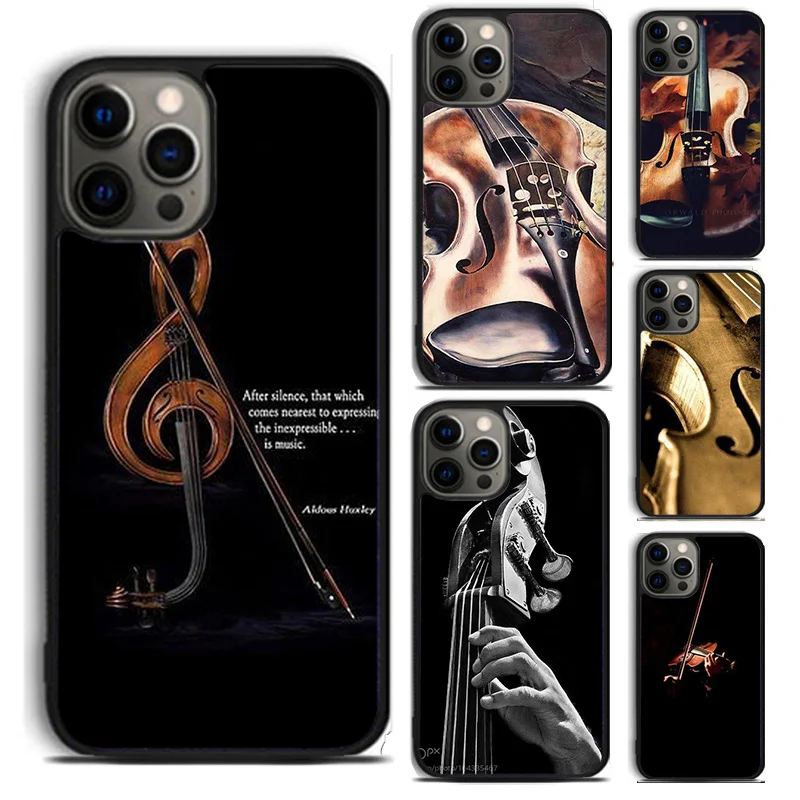 Wooden Violins Bow Music Phone Case For For iPhone 16 15 11 12 13 14 Pro Max XS XR Plus coque