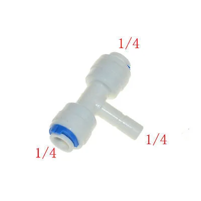 

5pcs1/4" OD Tube Quick Connection Pipe Type T Connector RO Water Reverse