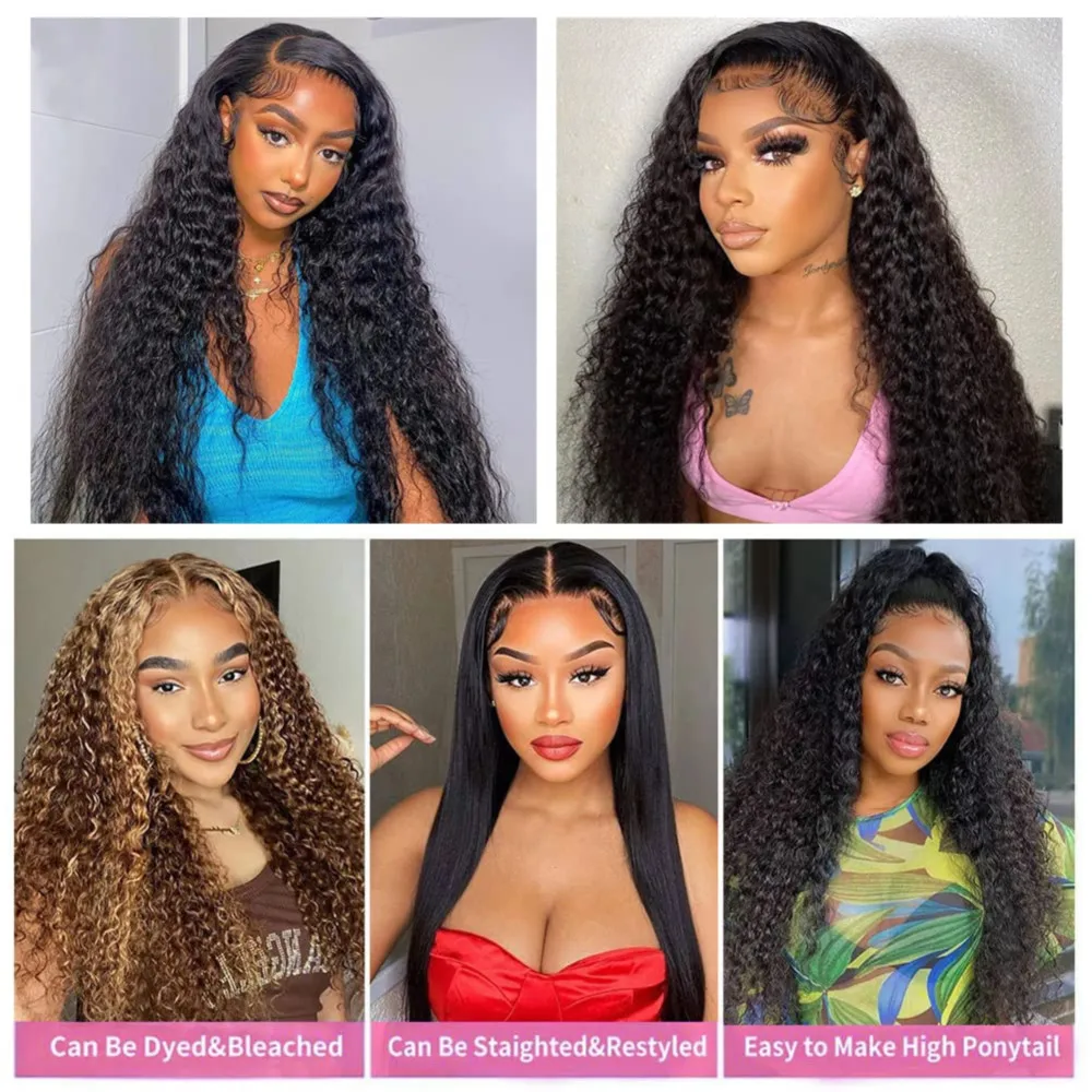 Human Hair Bundles Extensions 26 28 30 Inches Deep Wave Natural Color Curly Human Hair Bundles For Woman Virgin Hair Extensions