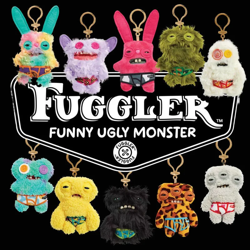 Fuggler Underpants Series 4 Generation Keychain Funny Ugly Monster Bag Plush Keychains Pendant Toy Stuffed Key Ring Peluche Doll