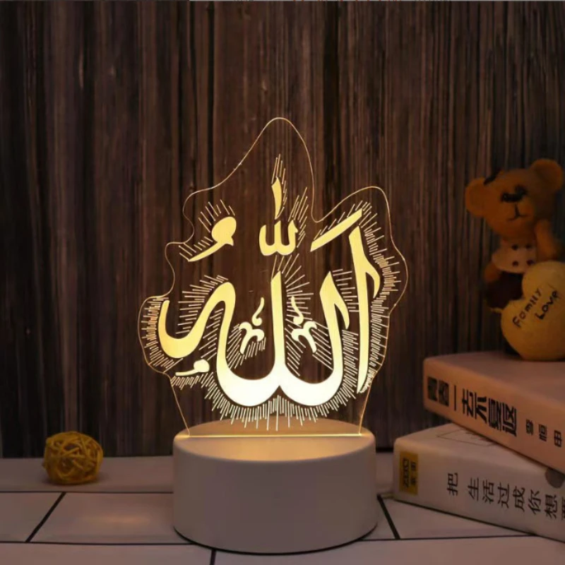 Eid Mubarak 3D Led Lamp Ramadan Night Light Led Moon Star Eid Bedroom Decoration Light Ornament Ramadan Decoration For Home 2025