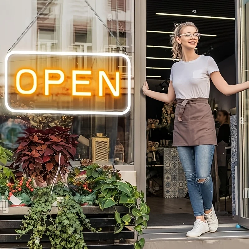 

Неоновая лампа для бизнеса, питание от USB, кнопочный переключатель для регулировки яркости, 2 цветовые комбинации, подходит для магазинов, столовых.