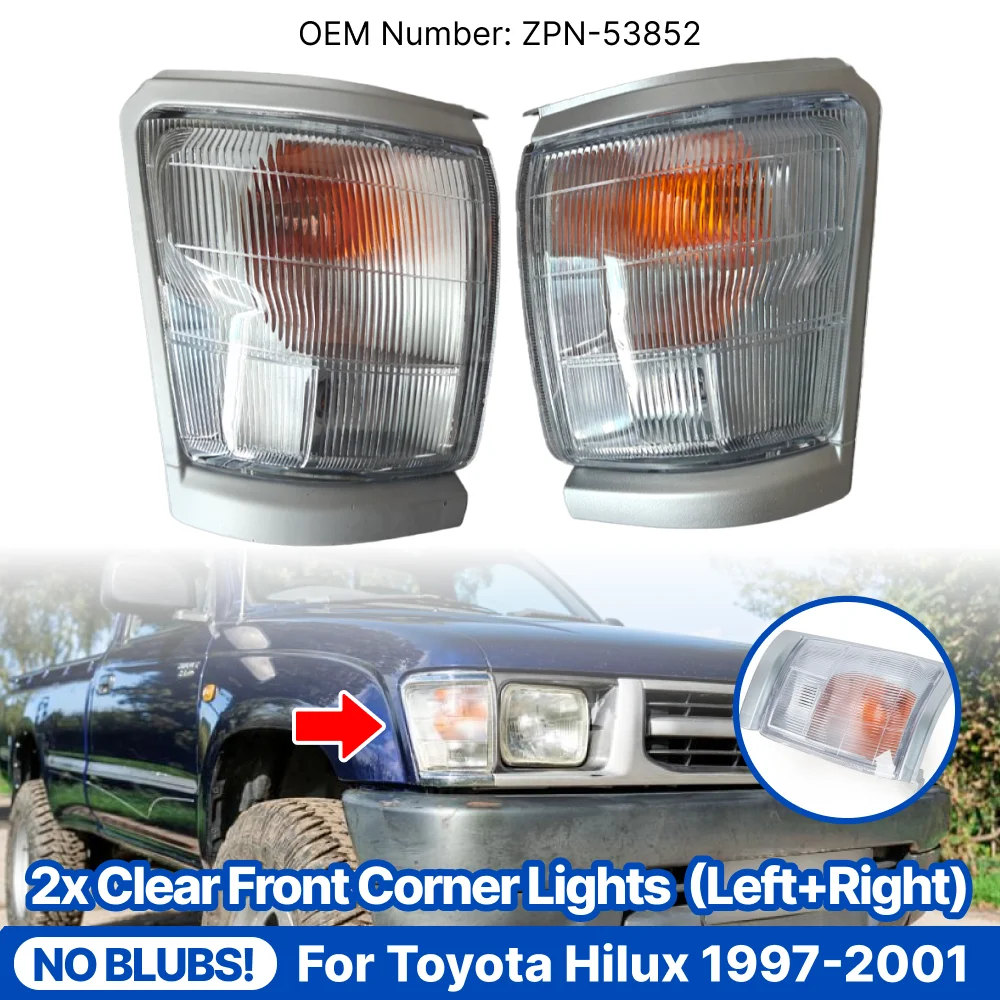 

Corner Light Car Front Turn Signal Lamp Sider Marker Indicator Park Lamp Shell No Bulb for Toyota Hilux 1997 1998 1999 2000 2001