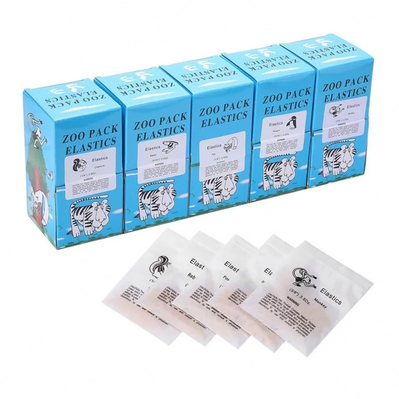 1000pcs/10bags Dental Rubber Bands Orthodontic Ligation O-Ring Orthodontics Braces Elastics Animal Traction Ring Chipmunk Rabbit