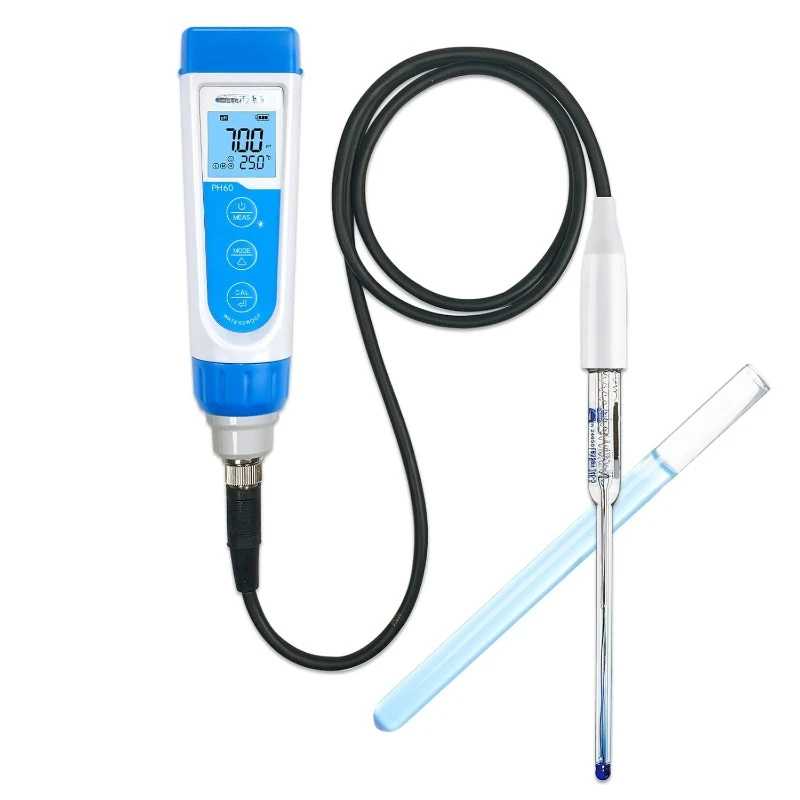 Handheld pH Meter Tester Kit with LabSen 246-5 ATC Semi-Micro pH Electrode for Lab-Grade pH Measurement in Small Volume