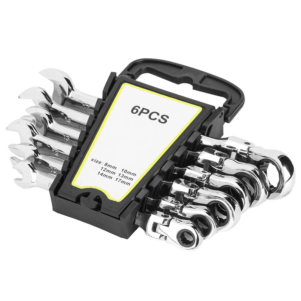 

Flexible Head Multi functional Ratchet Conination Spanner Wrench 8-17mm Repair Tools Set Wrench Set Ratchet Spanner Set