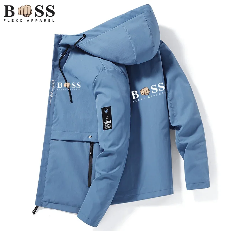 BSS FLEXX APPAREL Jacket 2023 Men's Windbreaker Zip Coat Spring Autumn Casual Work Jacket Fashion Outdoor Adventure Jacket