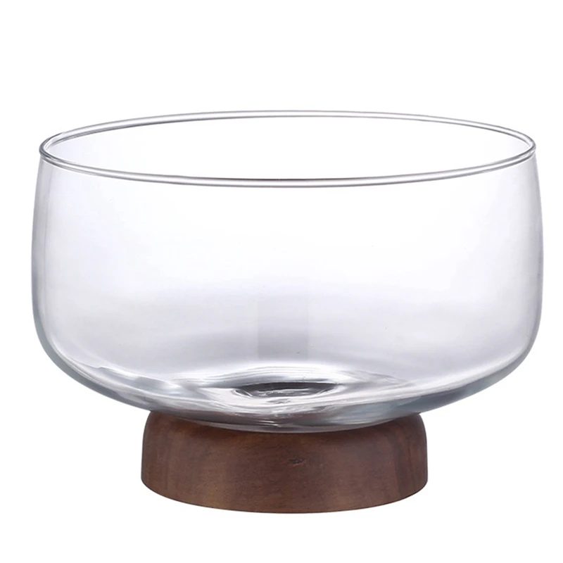 

Acacia Mangium Glass Fruit Plate Living Room Dried Fruit Tray Wooden Storage Box High Base Fruit Plate Storage Tabletop