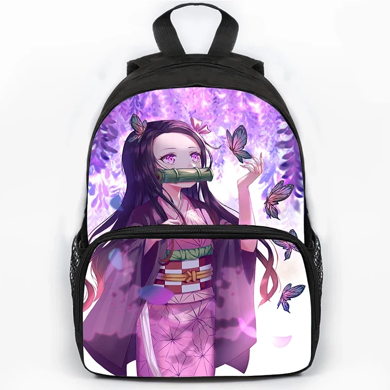 Demon Slayer Shinobu Kocho Print Backpacks Kids School Bags Girls Boys Kimetsu No Yaiba Backpack Anime Manga Bookbag Mochila