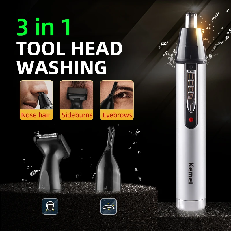 

KEMEI Electric Nose Hair Trimmer for Men And Women Available With Low Noise High Torque High Speed Motor Washable Nasal Hair