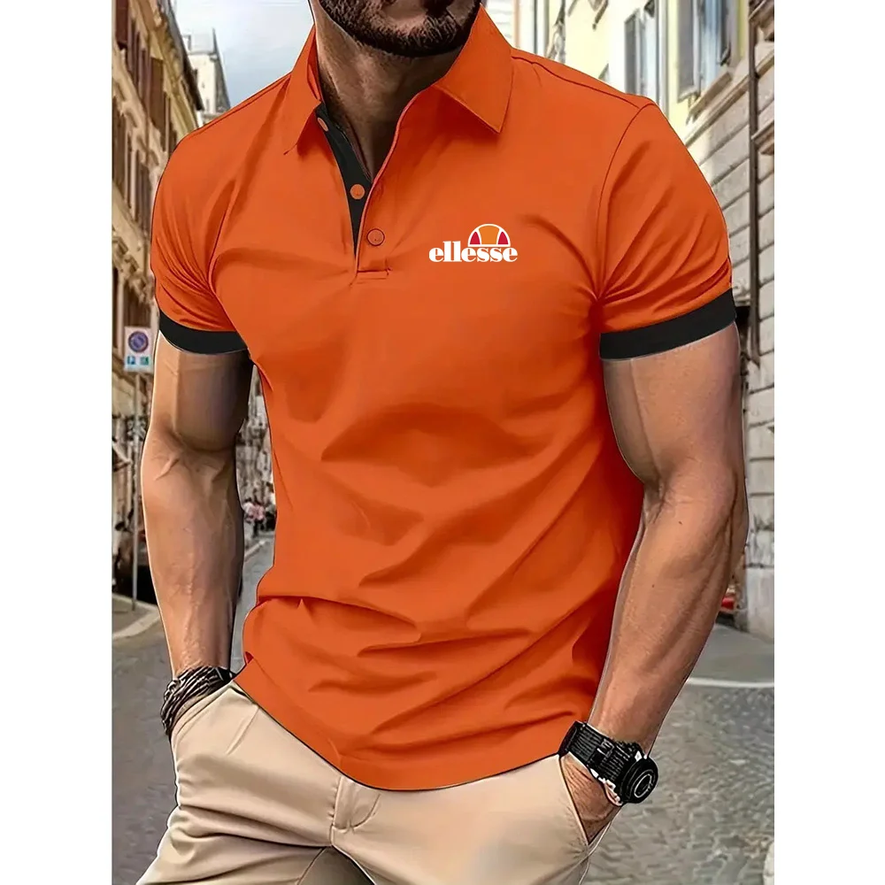 S~5XL 2024 New brand men PoloMen\'s casual short-sleeved polo shirt Fashion lapel zipper shirt men\'s breathable polo shirt