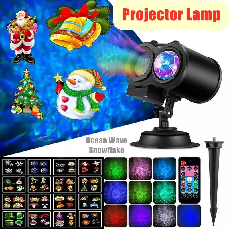 LED Water Wave Ripple Effect Stage Light Laser Projector for Home Christmas Decor