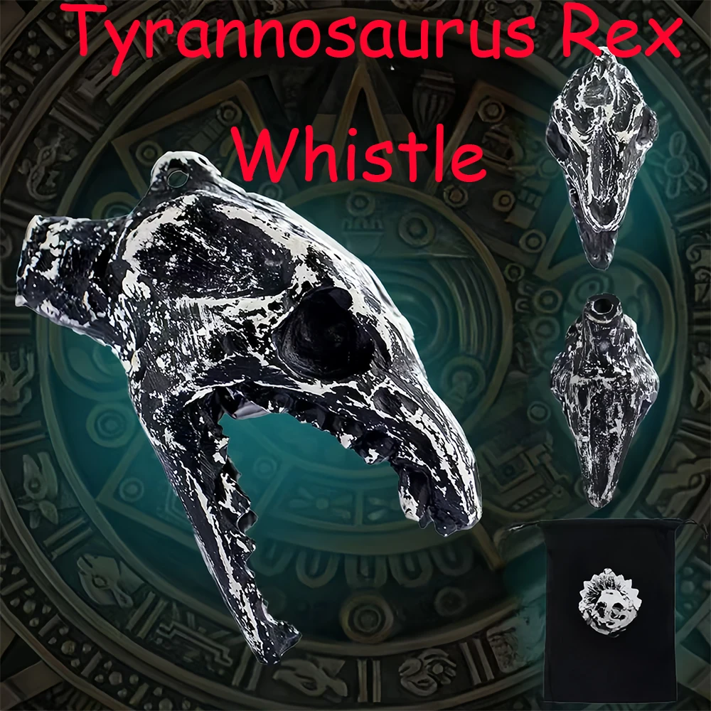 Screaming Aztec Death Whistle - Ceramics Tyrannosaurus rex skull Design - 126+ Decibels Loud Ghost Scream