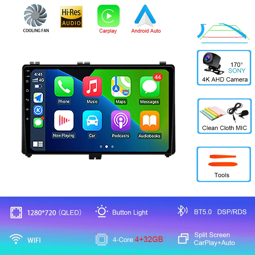 Android 16 voor Toyota Corolla Auris 2017 2018 Carplay Auto GPS Navigatie Autoradio DSP Head Unit BT Videospeler 2 Din Stereo