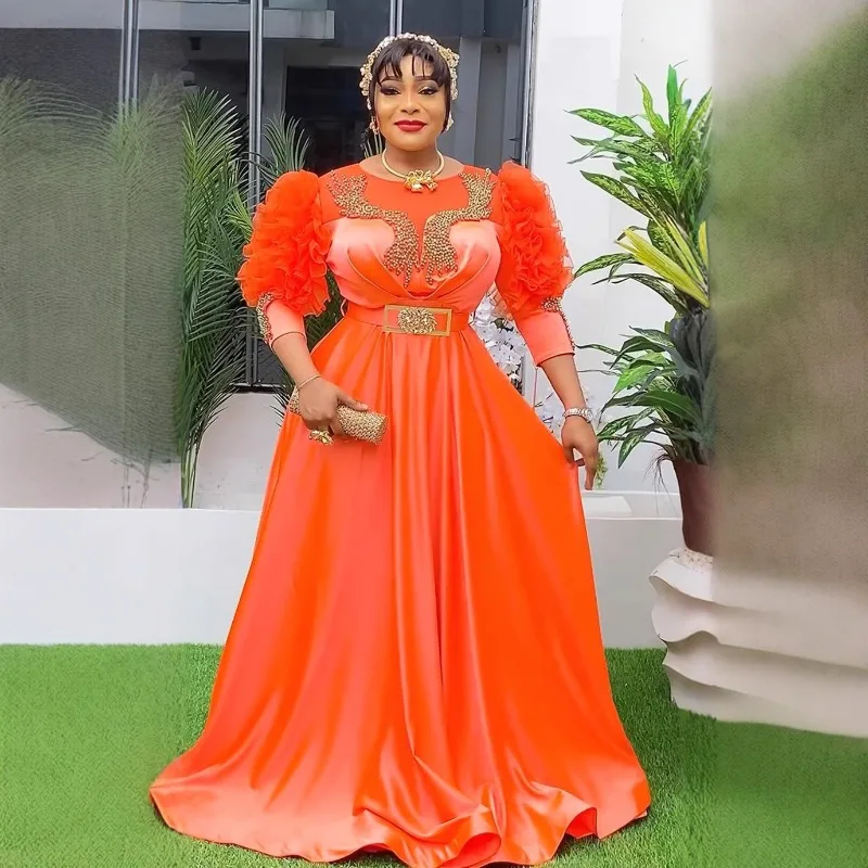 African Dresses For Women Elegant 2025 Spring Autumn Dashiki Midi Dress Ladies Traditional African Clothing Fairy Dreaes