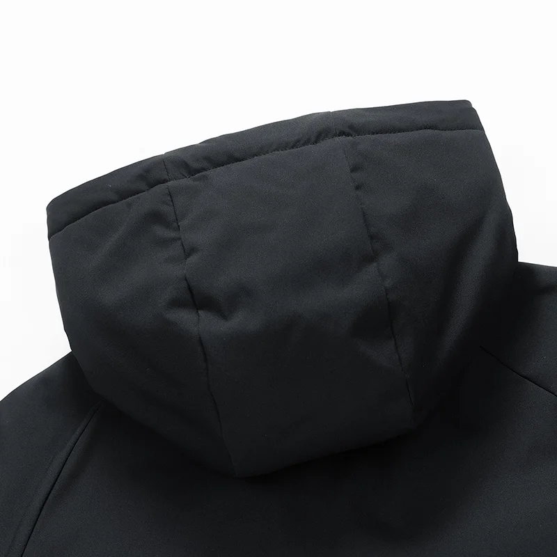 الشتاء الرجال ملابس قطنية سميكة ودافئة مريحة عصرية متعددة الاستخدامات عالية الجودة مقنعين بلون سترة دافئة #5