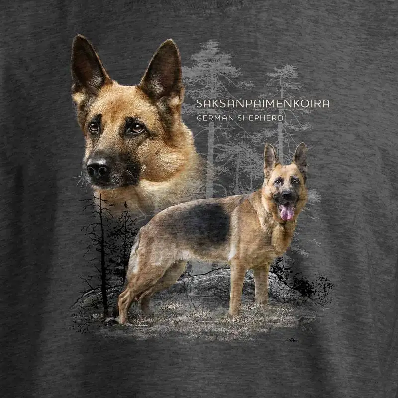 German Shepherd Printed Dog Lovers Gift T-Shirt 100% Cotton O-Neck Summer Short Sleeve Casual Mens T-shirt Size S-3XL