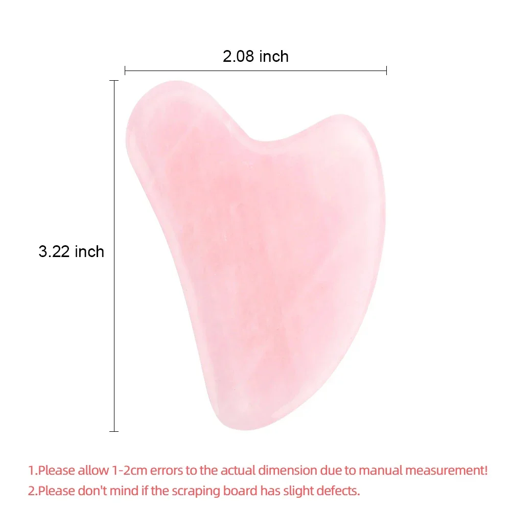 Natural Jade Gua Sha Board Original Rose Quartz Facial Massager Roller Stone Massage Face Neck Skin Lifting  Care Face Mask