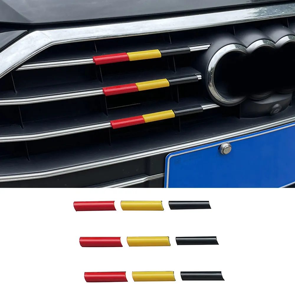 For Audi A6 C8 4K 2019-2022 Car Front Grille Trim Strips Racing-Grills Decorative Three-Color Automotive Exterior Accessories