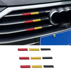 For Audi A6 C8 4K 2019-2022 Car Front Grille Trim Strips Racing-Grills Decorative Three-Color Automotive Exterior Accessories